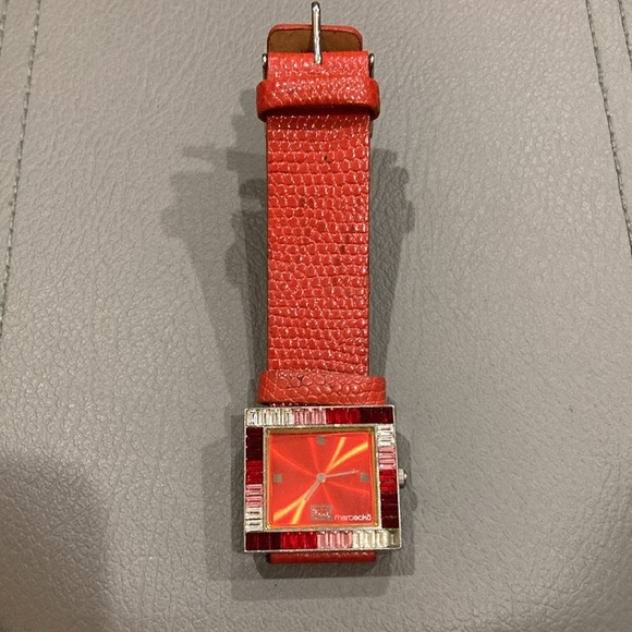 Marc Ecko Beautiful Red Jewel Face Watch - Picture 3 of 7